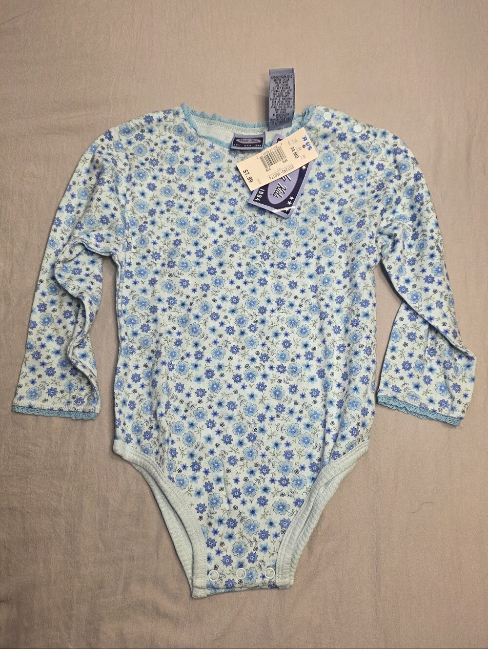 NWT Vintage Floral Blue Baby One-Piece